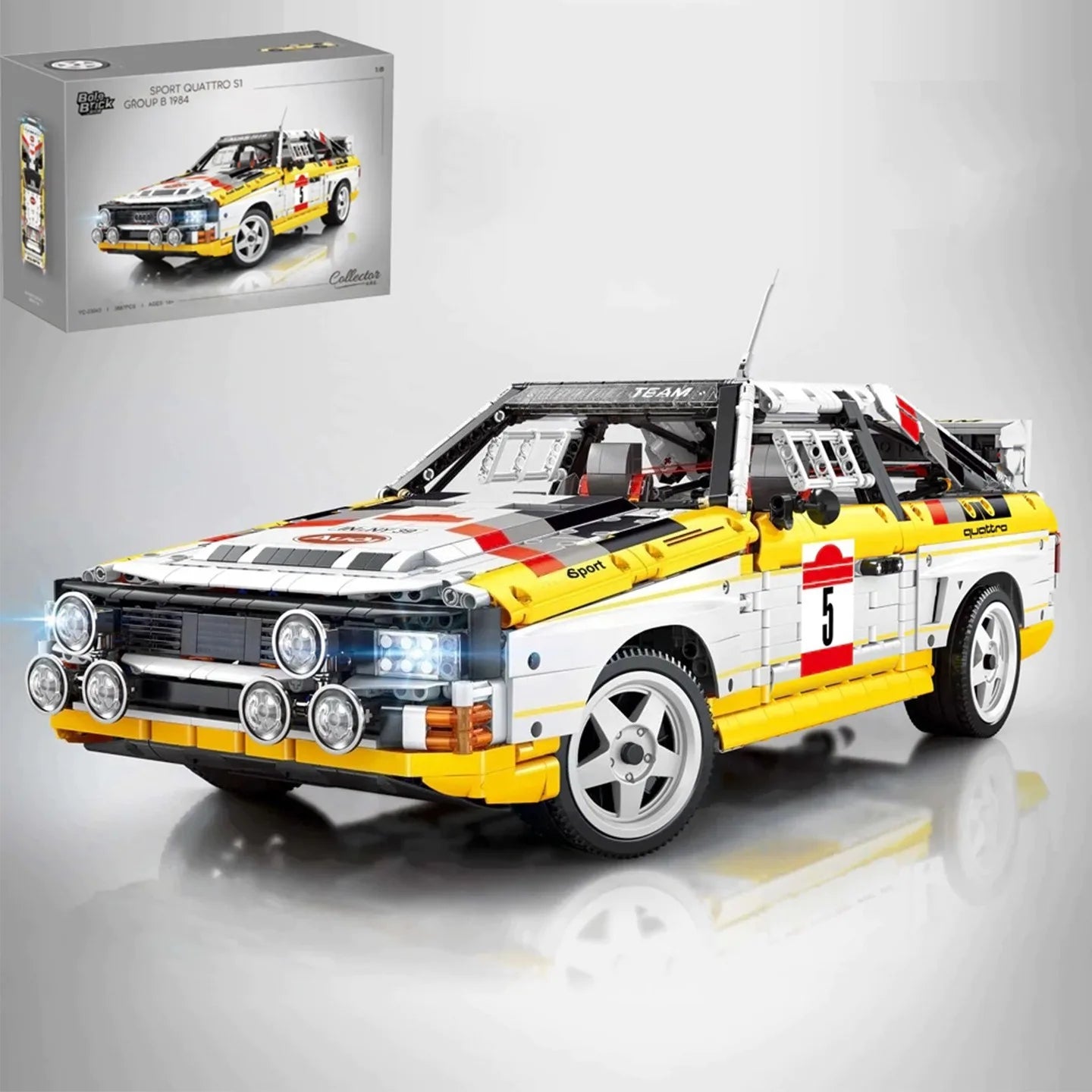 3887PCS Technical MOC 1:8 Racing Sport Retro Rally Car Building Blocks Classic Sportscar Model DIY Toys for Kid Adult Boys Gift
