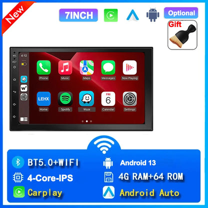 Universal 7"/9"/10“ 2DIN Android 13 4+64G Car Stereo Carplay Android Auto GPS Navigation Bluetooth FM RDS Radio WIFI Touchscreen