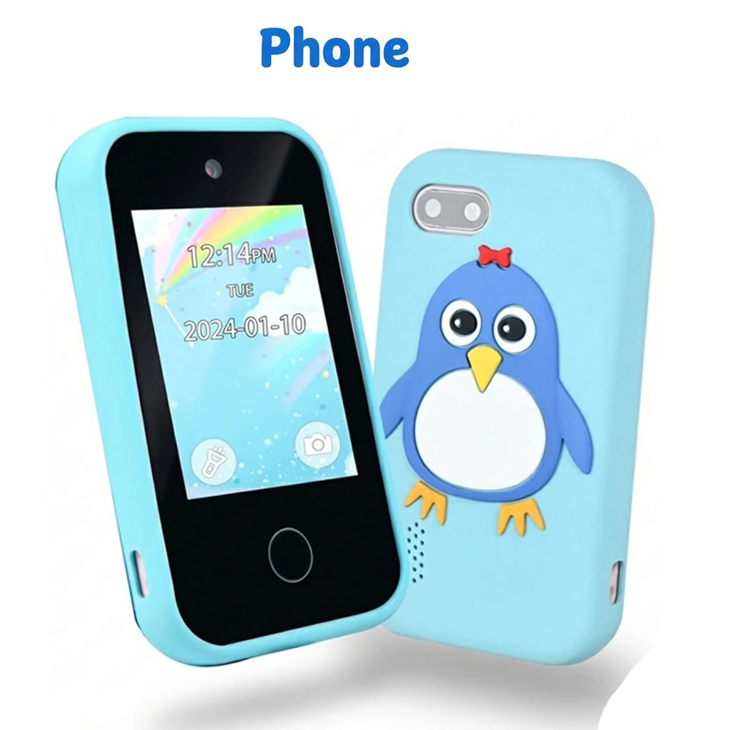 Smartphone Toy Kids with 44 Puzzle Games Dual Camera MP3 Player, Touchscreen Learning Toy Phone with Case for Boys Girls Gifts