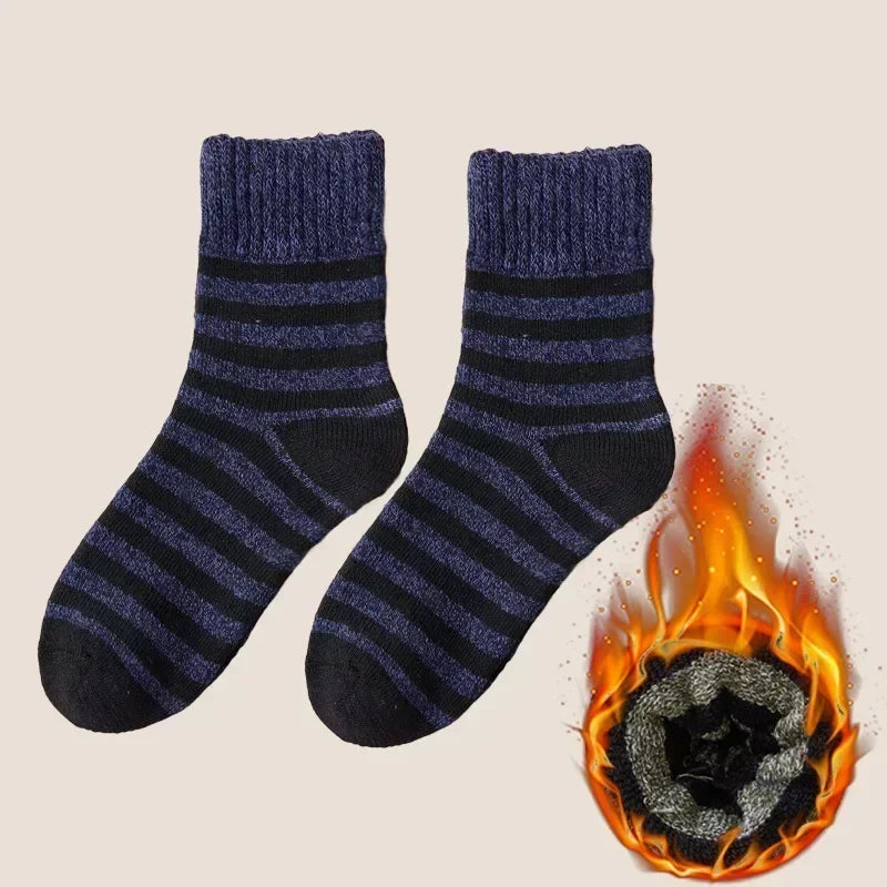 5pairs Winter Merino Wool Socks for Men Super Thick Warm High Quality Harajuku Retro Snow Casual Antifreeze Cashmere Socks Men