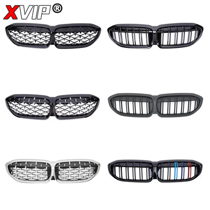 XVIP Front Bumper Kidney Grill Diamonds Style Grille For BMW 3-Series G20 G21 2019-2022 318i 320i 320d 330i 340i 340d M Sport