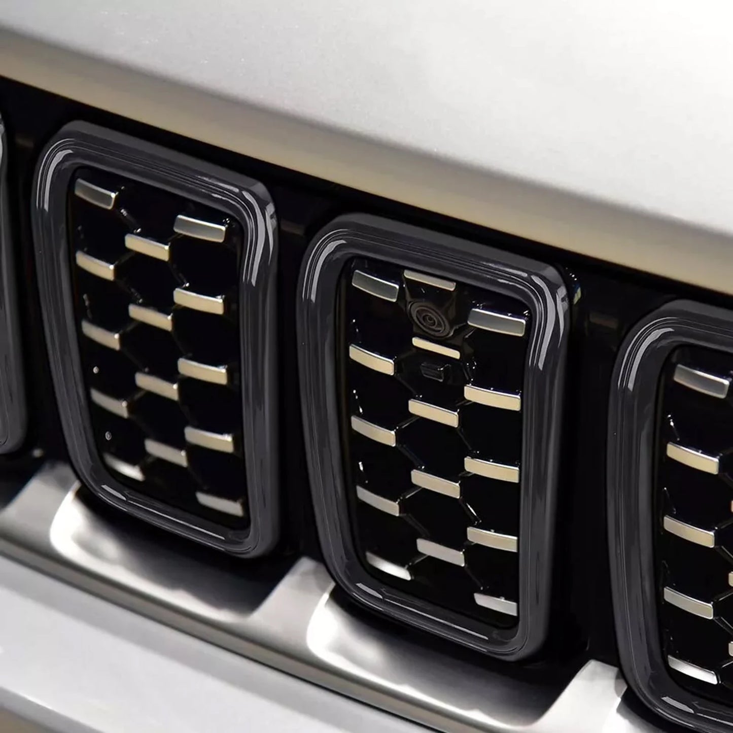 7PCS Car Front Grille Grill Inserted Mesh Cover for Jeep Compass 2021 2022 2023 2024 2025 Racing Grills Exterior Accessories