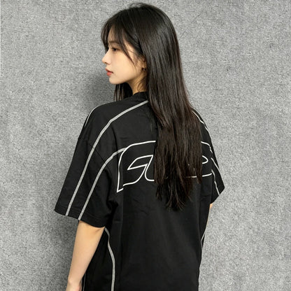 American Style Fashion Letter Printed T-shirts Tops Summer Men's / Women's Casual Short Sleeve Streetwear T Shirts Clothes