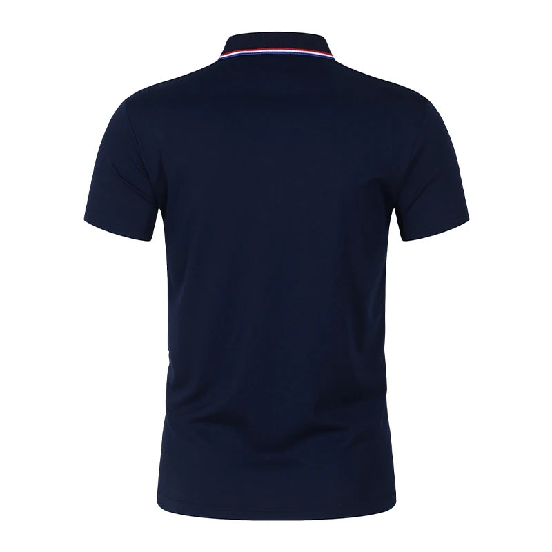 2025 Men's Summer Short Sleeve Lapel Polo 5-piece 1 pack Casual Breathable Comfortable Shirt Solid High Quality Male T-Shirt