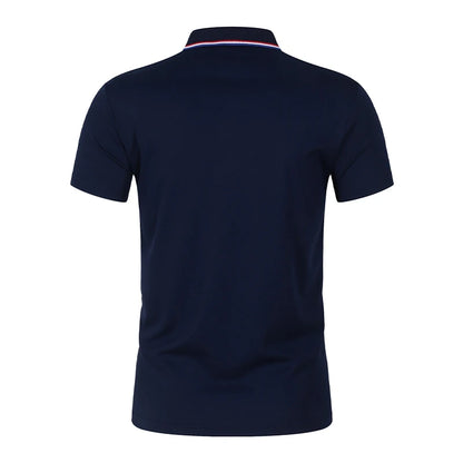2025 Men's Summer Short Sleeve Lapel Polo 5-piece 1 pack Casual Breathable Comfortable Shirt Solid High Quality Male T-Shirt