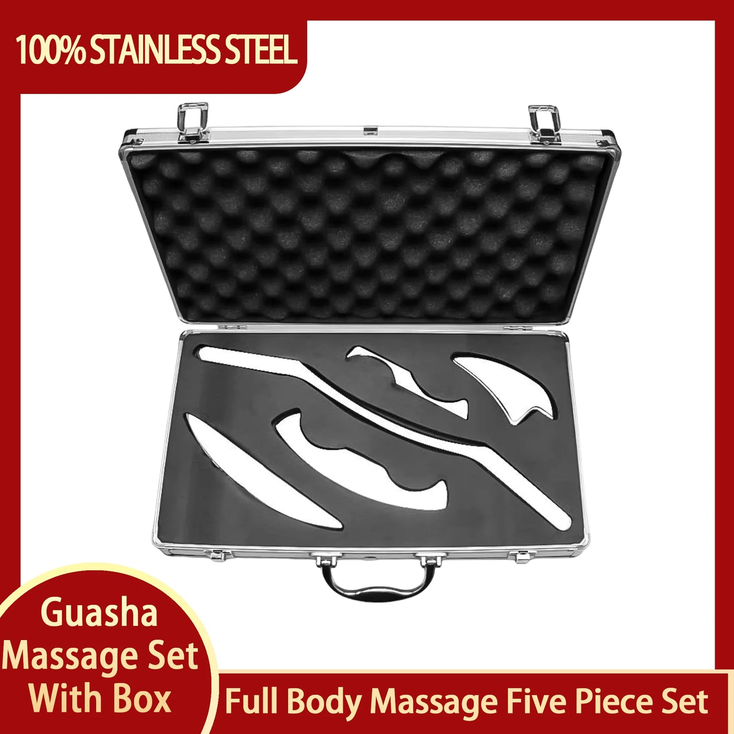 Stainless Steel Gua Sha Massage Tools Muscle Scraper Tool,Graston Tool Set for myofascial Release,Scar Tissue Massager for Back
