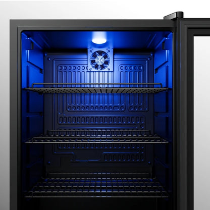 Mini Glass Door Beverage Cooler 141-Can Capacity with Adjustable Beverage Shelves for Soda Beer Wine