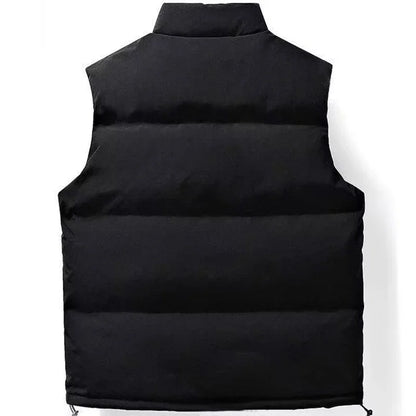 Autumn Winter Men's Vest Jacket Warm Sleeveless Jackets Waterproof Zipper Coat Stand-Up Collar Casual Waistcoat 2025 Cotton Vest