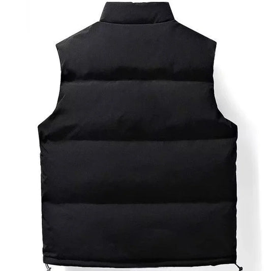 Autumn Winter Men's Vest Jacket Warm Sleeveless Jackets Waterproof Zipper Coat Stand-Up Collar Casual Waistcoat 2025 Cotton Vest