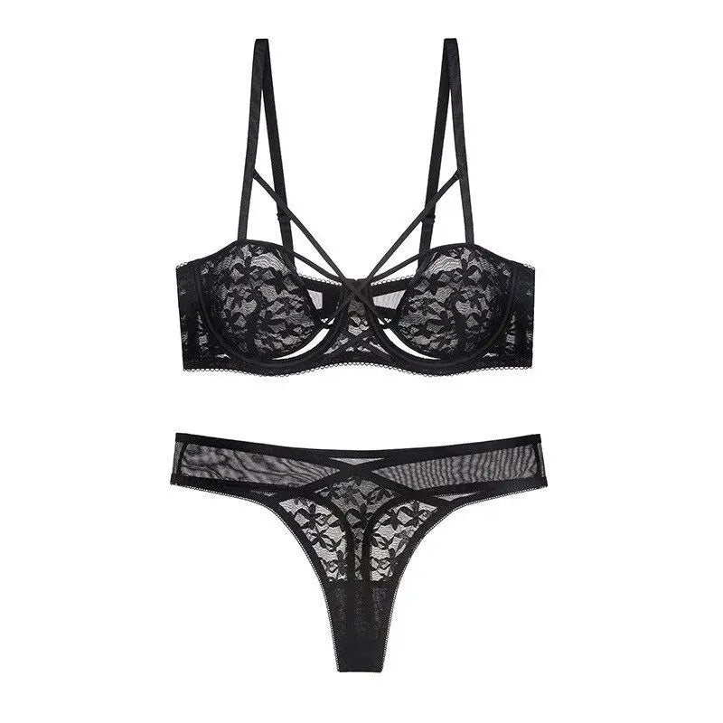 New Arrival French Style Lace Bra Set Female Push Up Underwire Thin Cup Anti Sagging Comfort Lingerie Suit For Everyday Wear Set