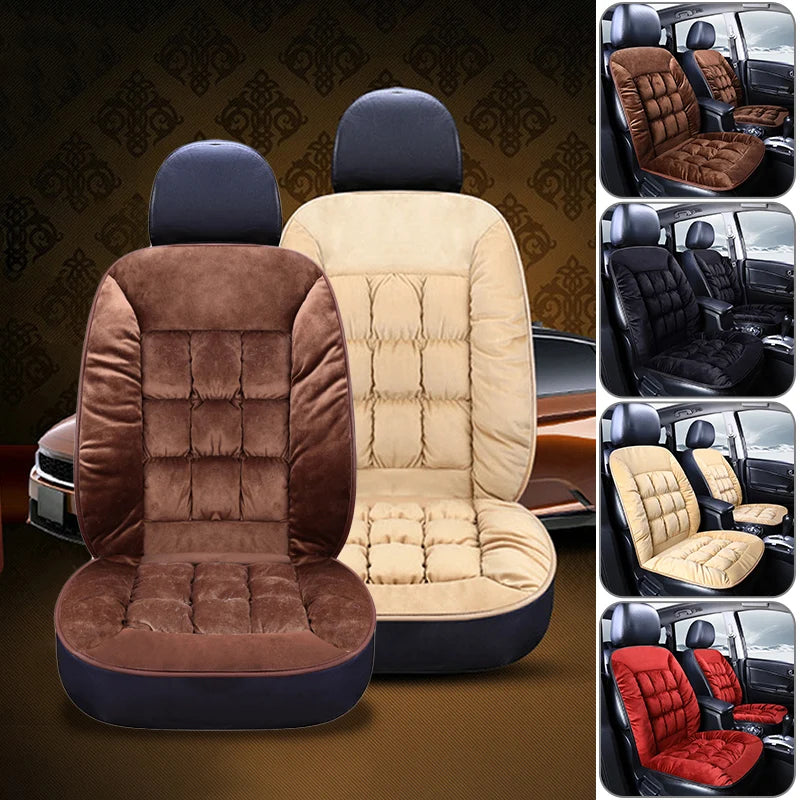 New Winter Luxury Car Seat Cushion 2025 Plush Plaid Thickening Warm Suv Universal Front Single Seat Cover Comfortable Breathable
