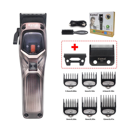 KEMEI KM-1726 Professional Hair Clipper for Men with DLC Blade 10000RPM Magnetic Vector Motor Men's Haircut Machine Barber Shop