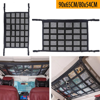 Car Roof Storage Net Pocket Car Roof Net Pocket Strong Load-Bearing Large Capacity Luggage Suspension Net Car Storage