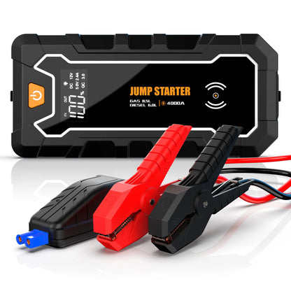 SUKIN 12V 4000A Large Capacity Car Jump Starter Power Bank Equipped With LED Light And USB Port for Phone Wireless Charging