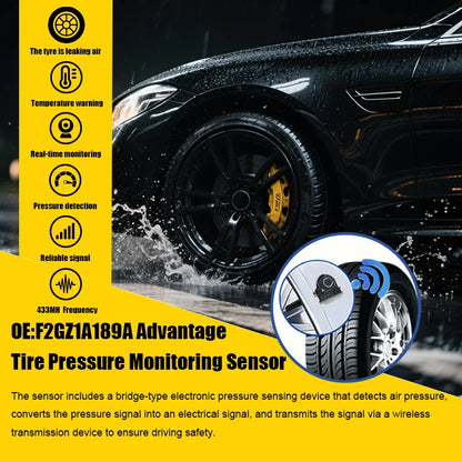 1/4PCS Tire Pressure Monitor Sensors TPMS F2GZ-1A189-AB For Ford F150 Galaxy Mustang Escape Compatible With F2GT1A180AB 315MHZ
