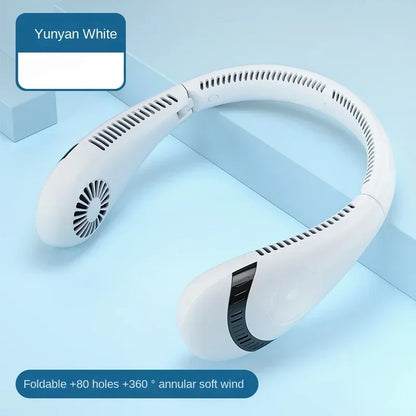 Portable Neck Fan Foldable Small Cooling Fan Air Conditioner Rechargeable USB Bladeless Neck Fan Personal Wearable Cooler
