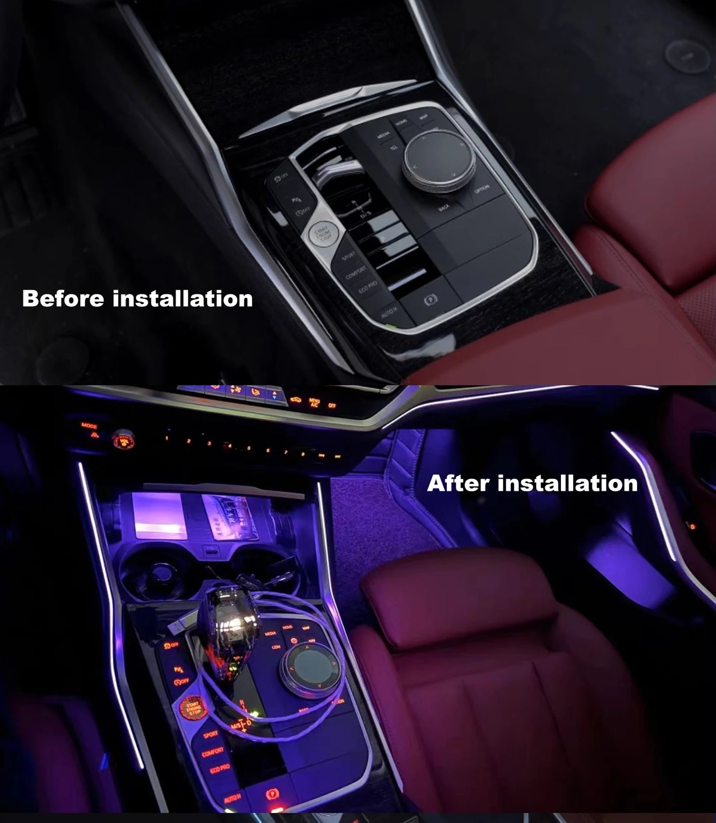 Center Console Saddle Light For BMW G20 G22 G80 G82 M3 M4 i3 i4 3/4 Series 11 Colours  Aamp Ambient Light Interior Mouldings