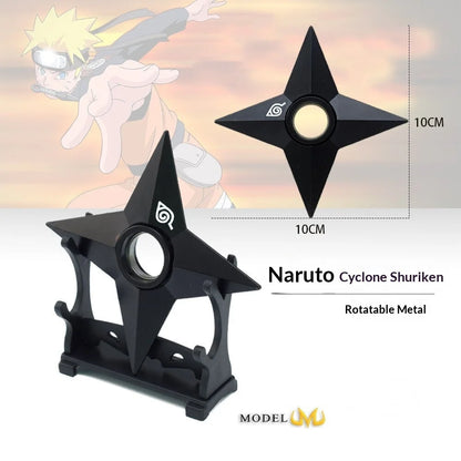 Naruto Metal Shuriken Rotatable Bearing Ninja Star Anime Peripheral Cosplay  Model Collectible Decor For Anime Enthusiasts