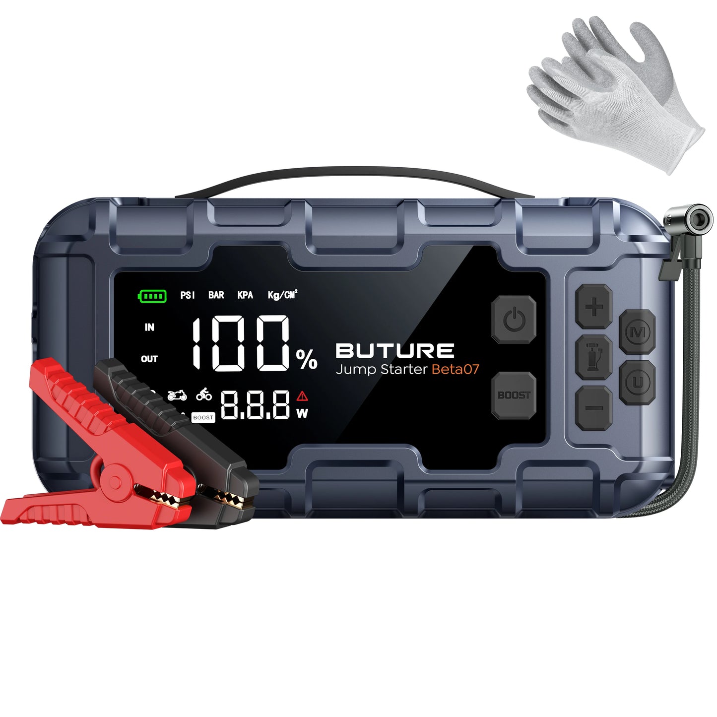 BUTURE 6000A Car Jump Starter PD45W Power Bank 26800mAh 160PSI Air Pump Battery Emergency Boosters Starting Device Car Starter