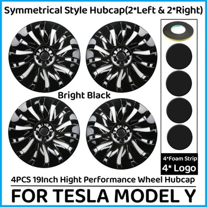 1PCS/4PCS Hub Cap Performance Replacement 19 Inch Wheel Cap Automobile Hubcap Full Rim Cover Accessories For Tesla Model Y 2024