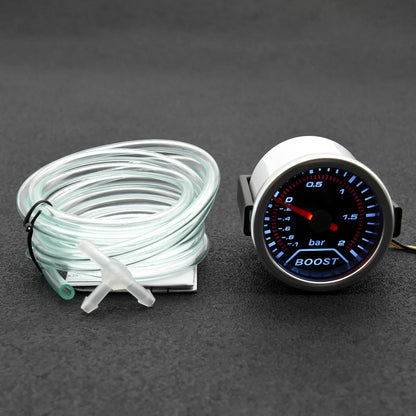 12V Boost Gauge Water Temp  2" 52mm LCD Display Turbo RPM Tachometer Oil pressure gauge with sensor -1-2.0-3.0 bar Racing Meter