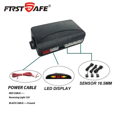 European License Plate Holder 3 Sensors Parking Radar Buzzer Alarm 12V Waterproof Auto Reversing Safety Accessory