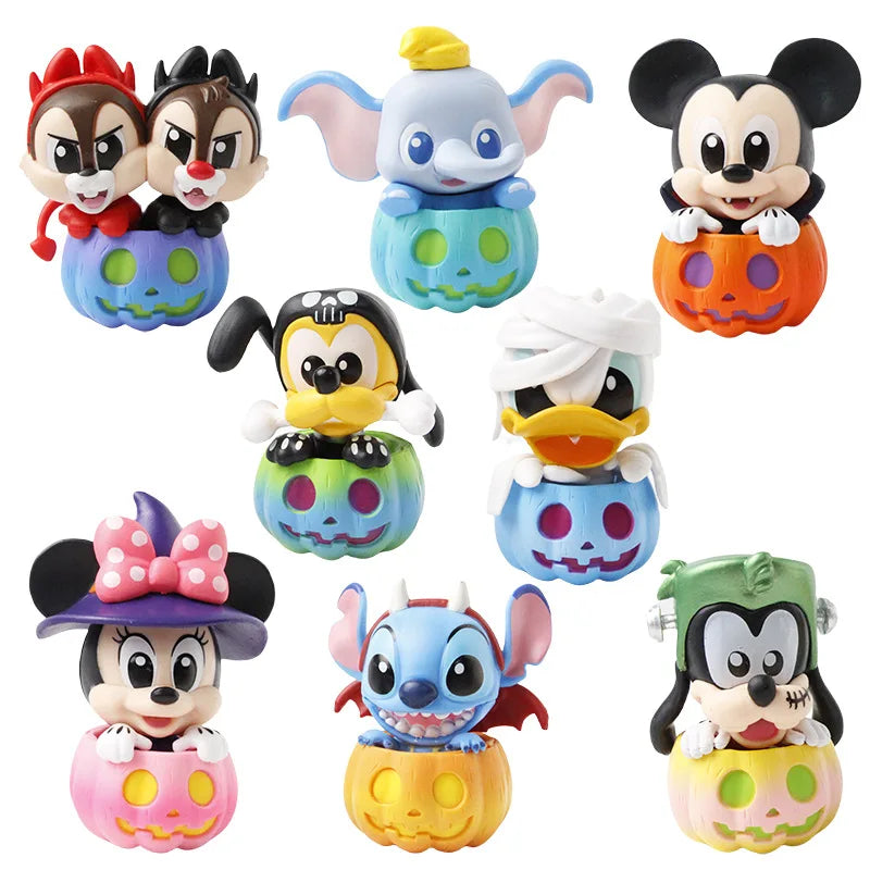 Mickey Mouse and Friends (Pumpkin Version) Halloween Limited Cosbi Blind Box Mini Figure Guess Pack Christmas Gifts