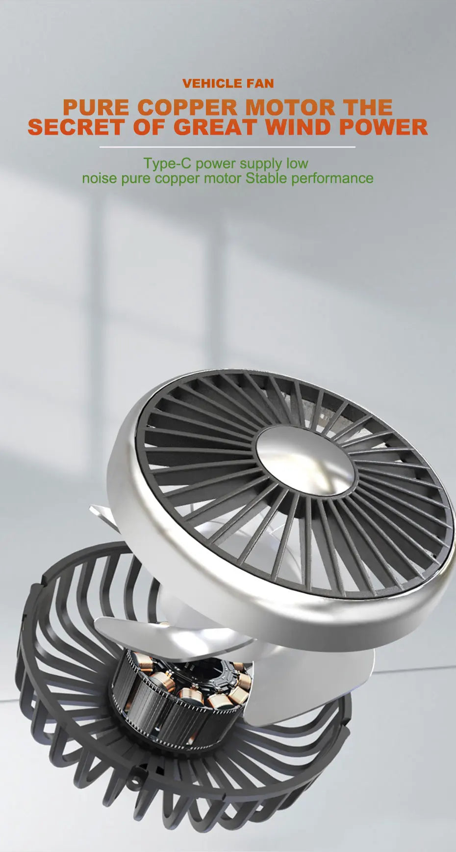 SEAMETAL Dual Head Car USB Fan Cooling Air Fan 3-Speed 360 Degree Adjustable Auto Headrest Fan for Summe Car Accessories