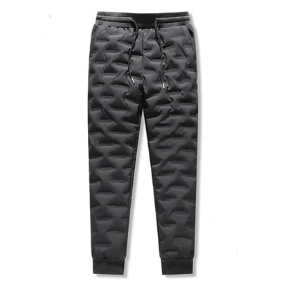 Men's Outdoor Windproof Warm down Trousers Thick Winter Business Casual Pants Long Outerwear Stylish plus Size White