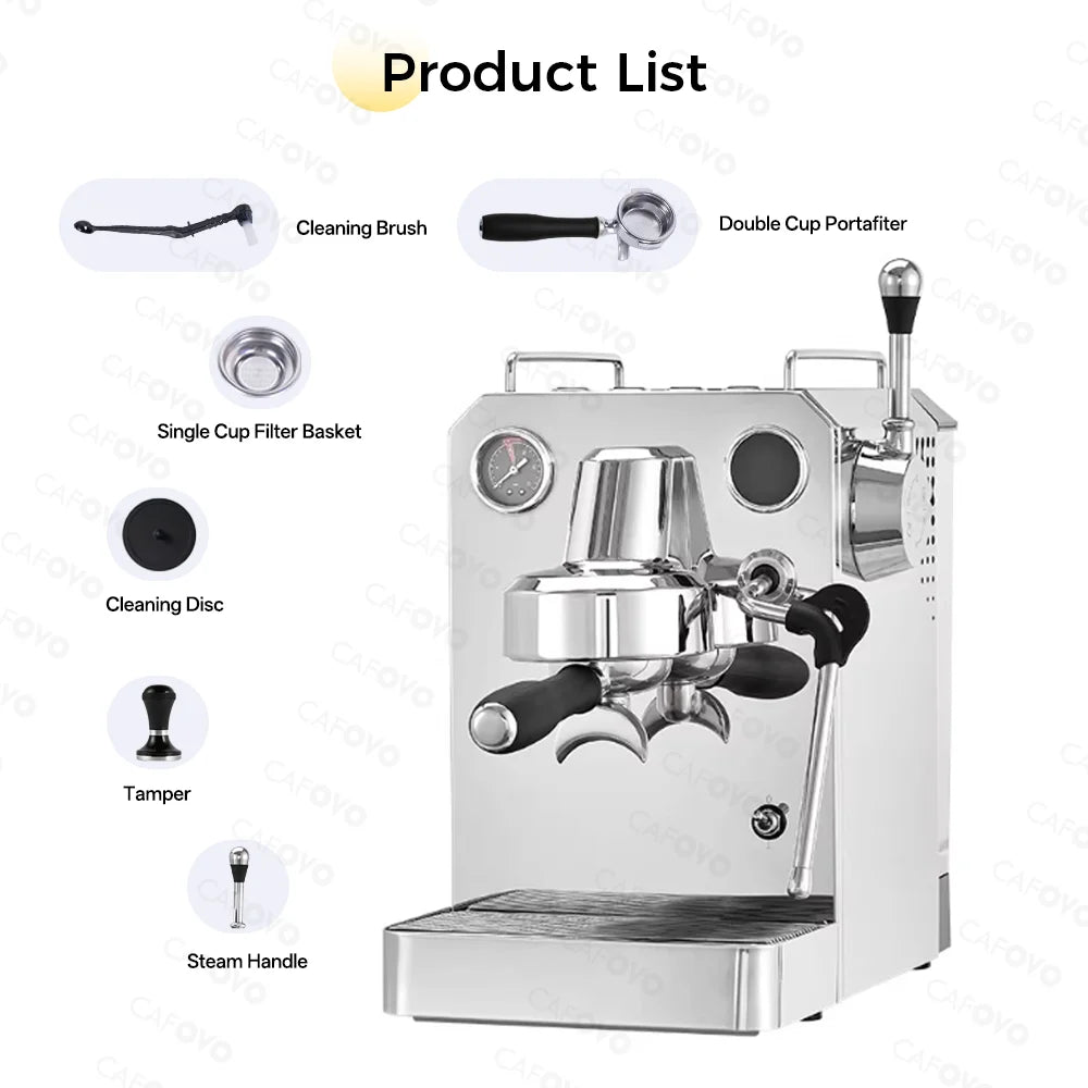 CAFOVO Owl Pro G3006H Small Household Semi-automatic Coffee Machine Freshly Ground Italian Espresso Machine 220V