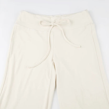 Rockmore Spicy Girl Low Waist Straight Leg Pants Pure Color Flip Waist Versatile Long Trousers Street Style Casual Pants