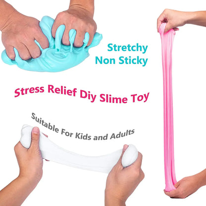 Butter Slime Kit 100ML Super Soft and Non-Stick DIY Fluffy Putty Stress Relief Toys Party Favor Toys For Kids Birthday Gifts