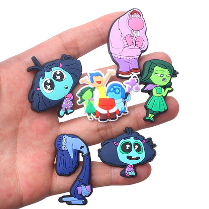 Hot Sales Cartoon Hot Toys Inside Out Series PVC Shoe Accessories Wristbands Slipper Decoration DIY Creativity Party Gifts