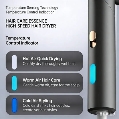 New Foldable Hair Dryer 2400W High Power 15 Second Quick Drying Hair Salon Home Cold and Hot Air Silent Hairdryer
