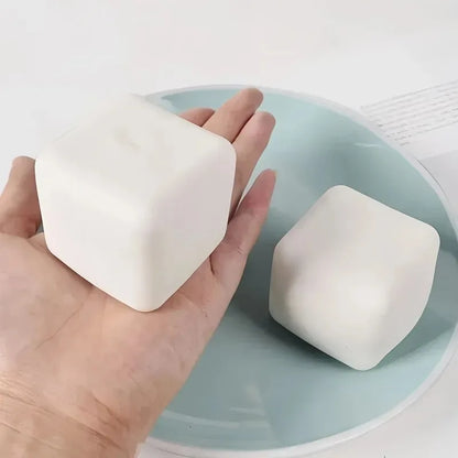 Squishy Milk White Tofu Squeeze Toy Cute White Square Sensory Stress Relief Fidget Toys Dough Ball Gifts for Adults Best Gift