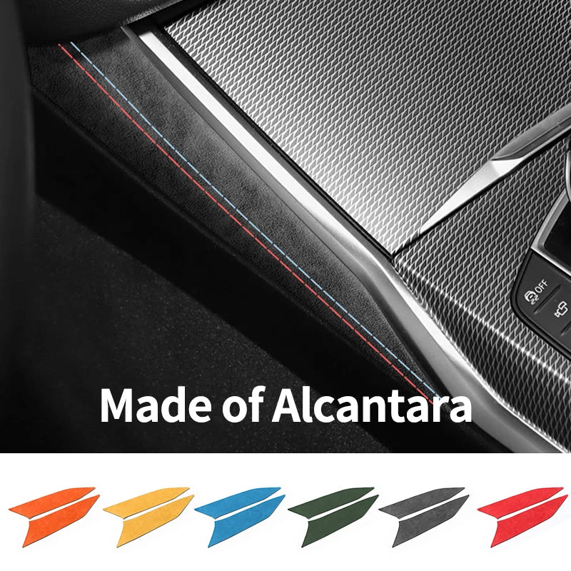 For BMW 2er Two-Door G42 3er i3 G20 G28 4er i4 G23 Center Console Side Trim Sticker Car Interior Accessories Made of Alcantara