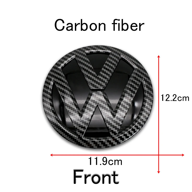 1Pc For Volkswagen Polo Car Emblem Logo With VW Polo 2014 2015 2016 2017 2018 Car Logo 122mm Front Bonnet Hood 110mm Rear Trunk