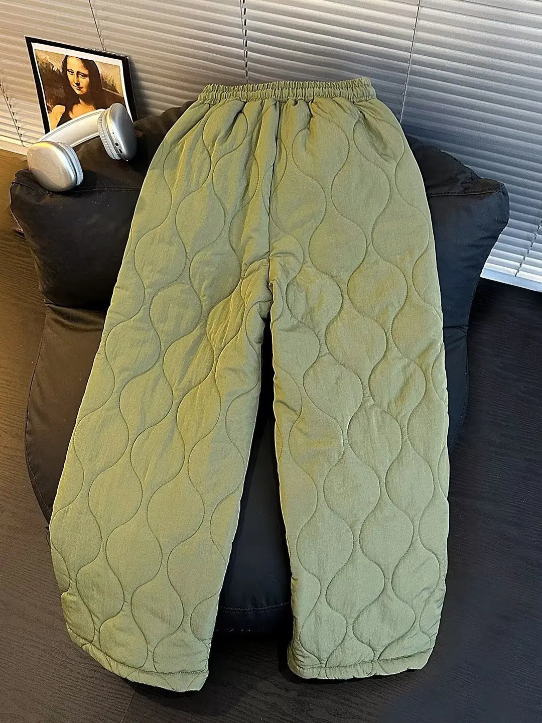 Thickened Cotton Pants for Men Winter Sports Snow Skiing Youth High School Students Anti-Wind And Warm Straight Leg Long Trou...