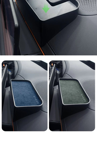 For Zeekr 001 2024 Storage Box Behind The Central Control Screen Navigation Screen Storage Alcantara suede Car Accessories