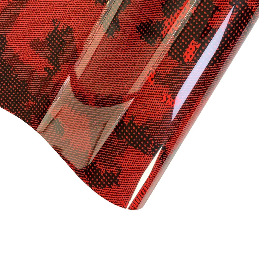 Red Series Wrap Vinyl Car Wrapping Film Bubble-free Vehicle Decoration PET Waterproof External Car Stickers Carbon Fiber Glossy