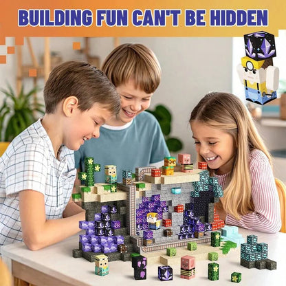 Magnetic Building Block Bricks Toy Mine Stacking World Creative DIY Model Build Set Educational STEM Kids Gifts for Boy Girls
