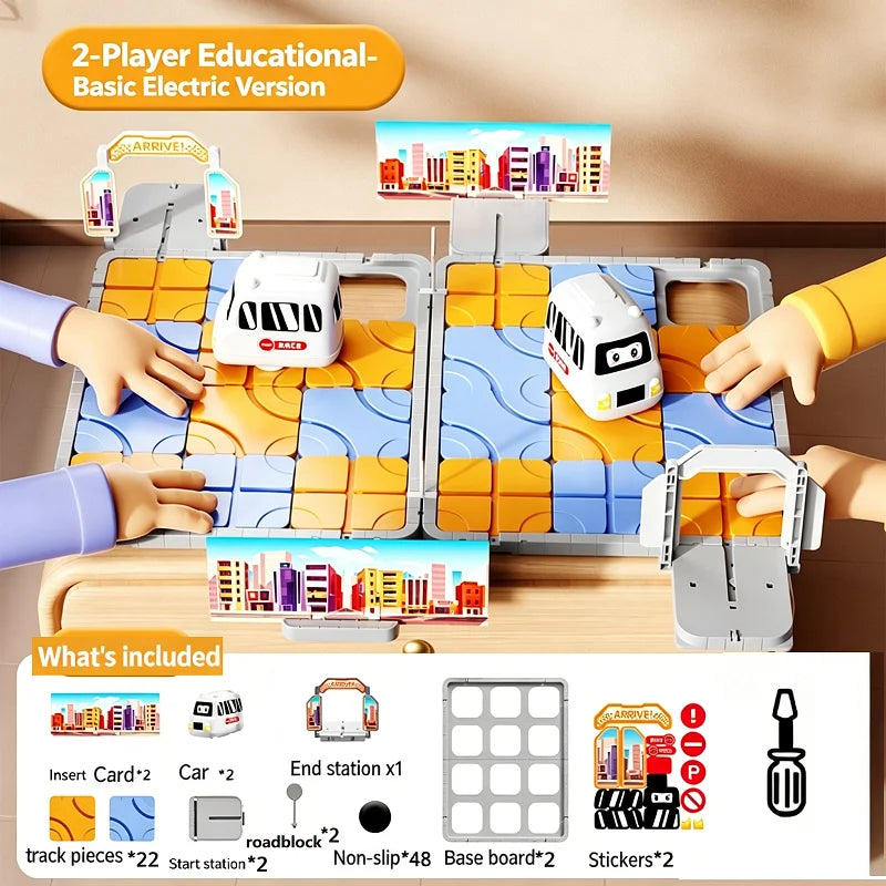 DIY City Adventure 3D Puzzle Race Track Toy Parking Lot Maze Board Game Sliding Car Brain Teaser STEM Vehicle Educational Gift