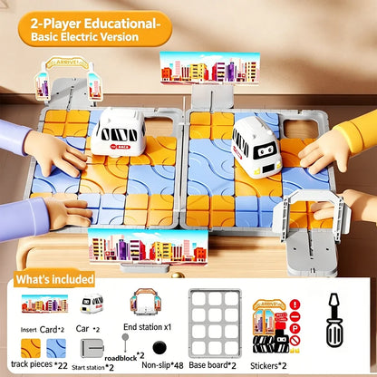 DIY City Adventure 3D Puzzle Race Track Toy Parking Lot Maze Board Game Sliding Car Brain Teaser STEM Vehicle Educational Gift