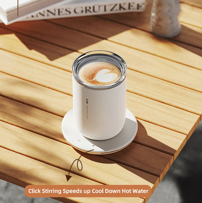 55℃ Mug Heater Automatic Stirring Mug Coffee Milk Mixing Mugs Stainless Steel Cup USB Electric Double Insulated Smart Cup