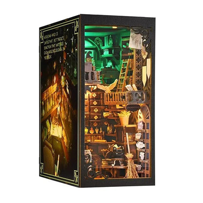 Wooden Book Nook Kits Miniature Wooden Doll Houses 3D Puzzles Assembly Building Toys Bookshelf Insert Decoration Toys For Gift