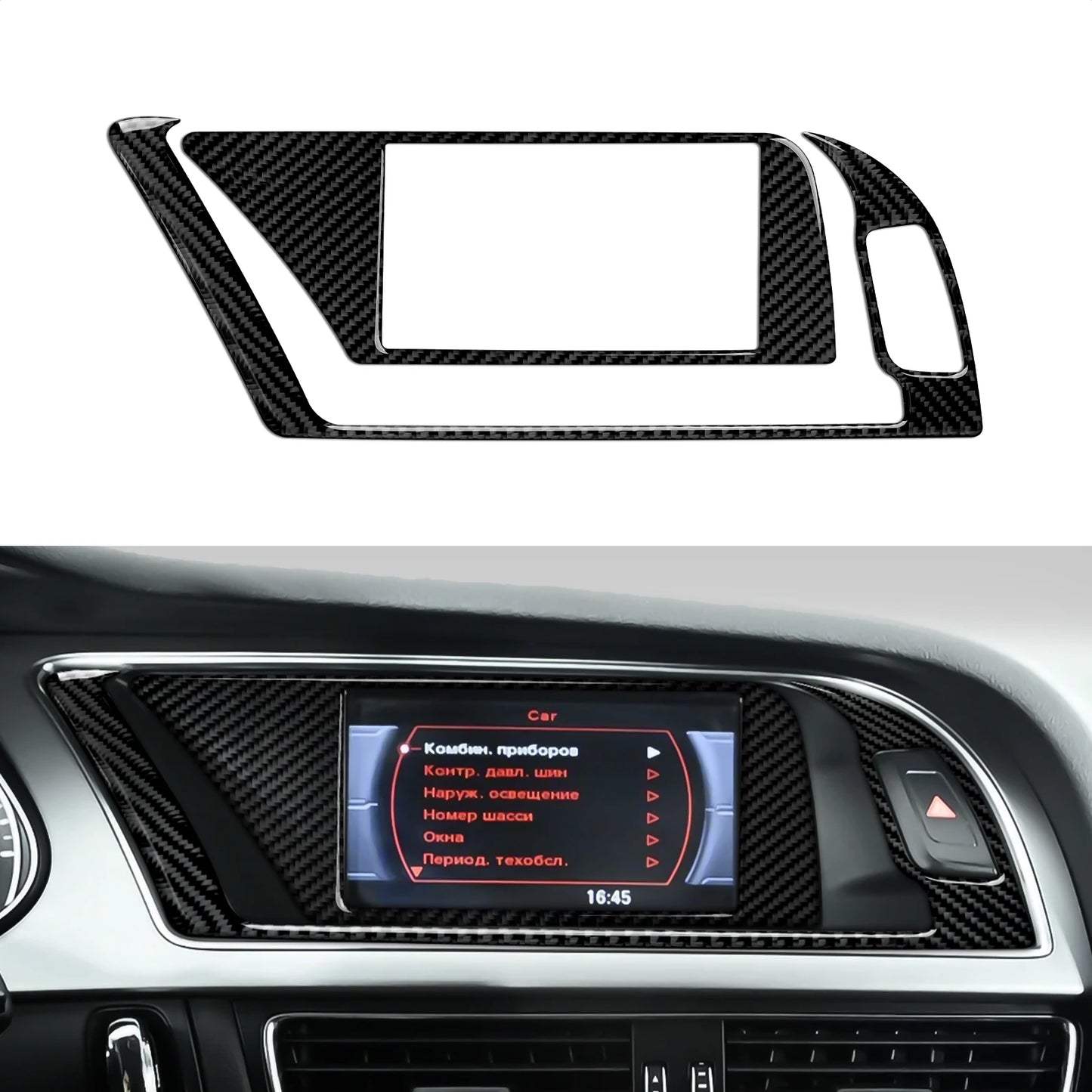 Car Center Console Gear Shift Panel Set, For Audi A4 S4 RS4 A5 S5 RS5 (2007-2016) Carbon Fiber Interior Sticker Trim Accessories