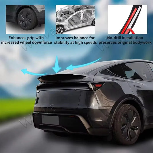 For Tesla Model Y Juniper 2025 2026 Spoiler High Performance Trunk Wings Matte ABS Carbon Pattern Tail Car Modified Accessories