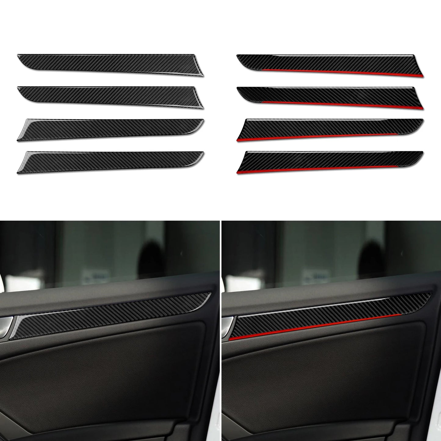 Car Center Console Gear Shift Panel Set, For Audi A4 S4 RS4 A5 S5 RS5 (2007-2016) Carbon Fiber Interior Sticker Trim Accessories