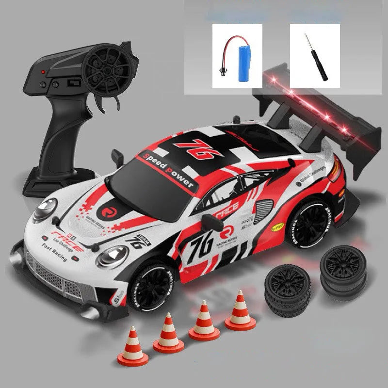 RC Drift Car 1:24 2.4GHz Remote Control Car Four Wheel Drive GTR Racing Vehicles Electric Racing Car Toys for Kids Adults Gifts