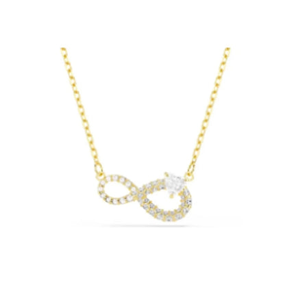 New shoe style inlaid mixed crystal interlocking rose gold pearl romantic heart-shaped necklace
